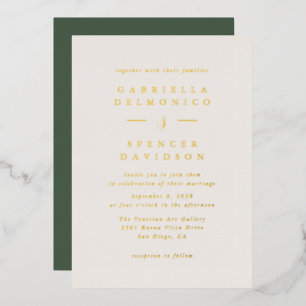 Olive Green Minimalist Luxury Wedding Gold