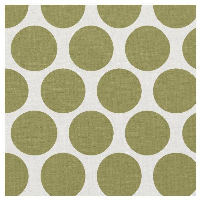 Olive Green Mod Dots Fabric (Close Up)