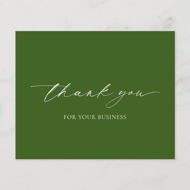 Olive Green Modern Budget Business Thank You Flyer (Front)