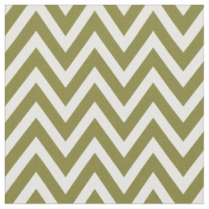 Olive Green Modern Chevron Stripes Fabric