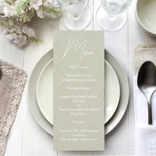Olive Green Modern Minimalist Wedding Menu