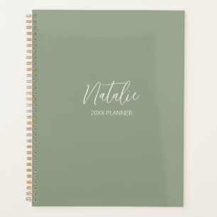 Olive Green Monogram Planner