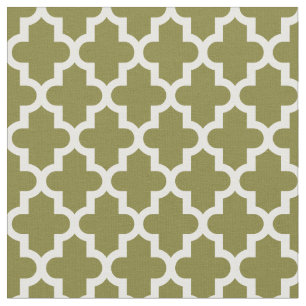 Olive Green Moroccan Print Fabric