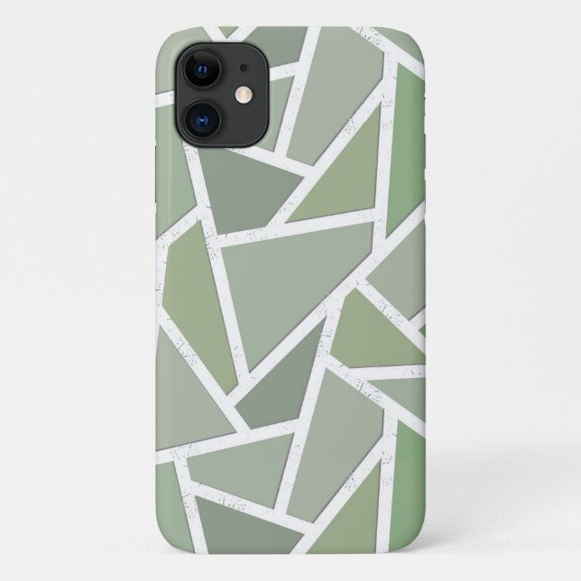 Olive green mosaic pattern Case-Mate iPhone case (Back)