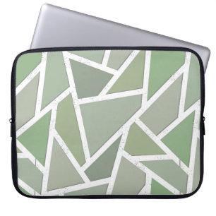 Olive green mosaic pattern laptop sleeve