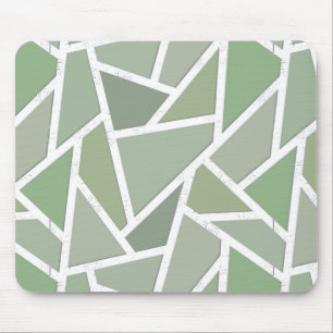 Olive green mosaic pattern mouse mat