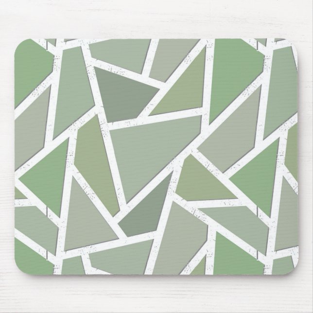 Olive green mosaic pattern mouse mat (Front)