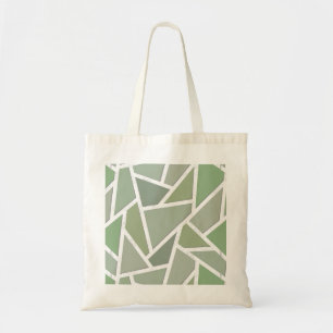 Olive green mosaic pattern tote bag