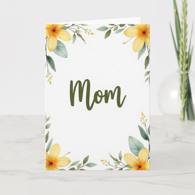 Olive Green Mum Script Card (Front)