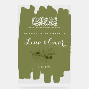 Olive Green Nikkah Acrylic Sign
