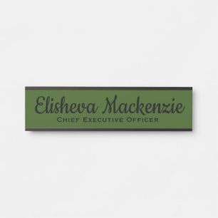Olive Green Office Door Sign Signs  Name Plate