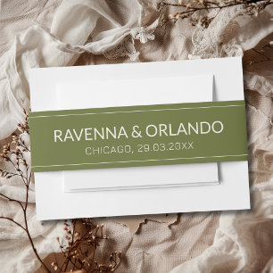 Olive Green Old Money Timeless Modern Wedding Invitation Belly Band