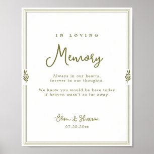 Olive Green Olive Branch Wedding Memorial Sign