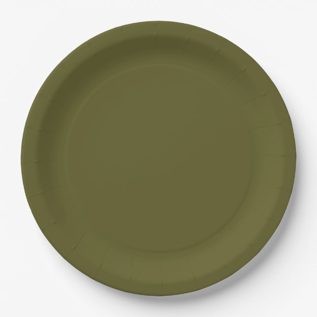 Olive green paper plate (Front)