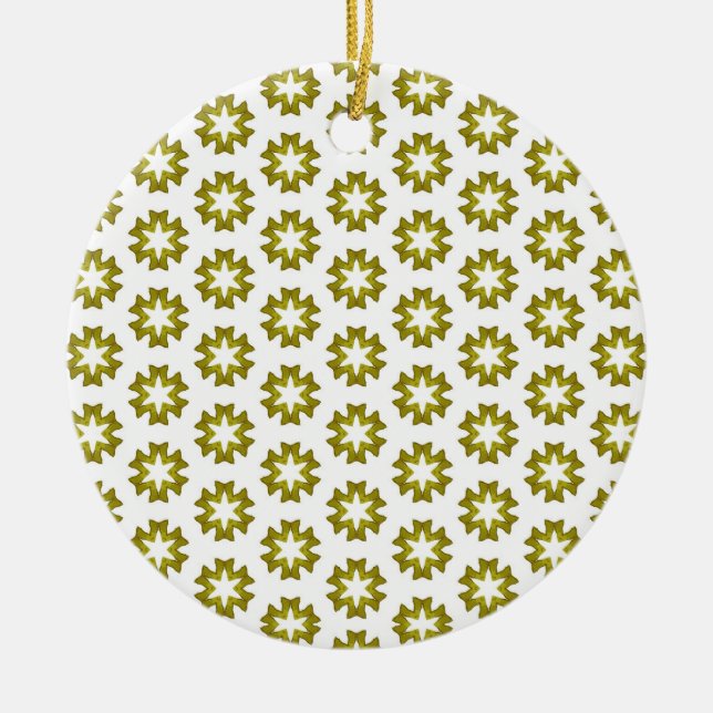 Olive Green Pattern Ceramic Tree Decoration (Front)