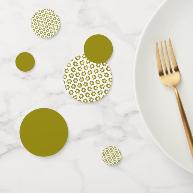 Olive Green Pattern Confetti (Group)