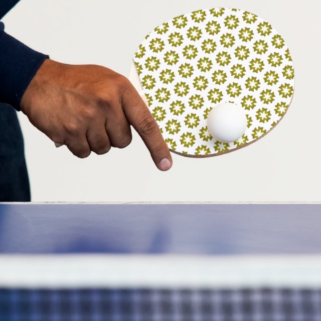 Olive Green Pattern Ping Pong Paddle (Insitu)