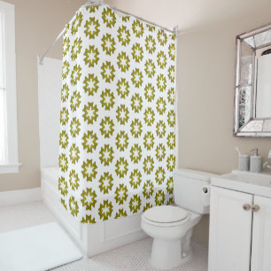 Olive Green Pattern Shower Curtain