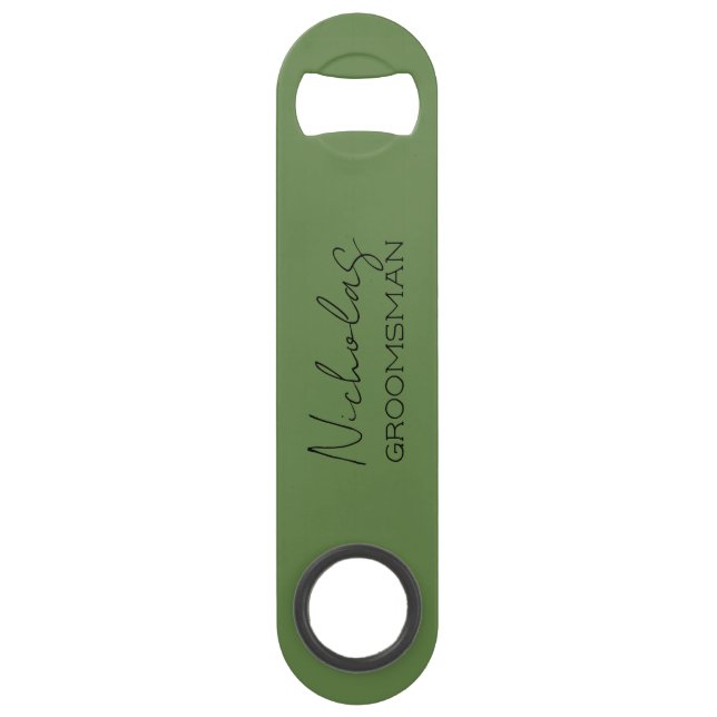 Olive Green Personalised Groomsman (Front)