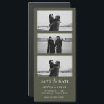 Olive Green Photo Strip Magnetic Wedding<br><div class="desc">Olive Green Photo Strip Magnetic Wedding Save The Date.</div>