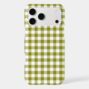 Olive Green Plaid Gingham iPhone Case