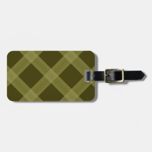 Olive Green Plaid Pattern  Luggage Tag