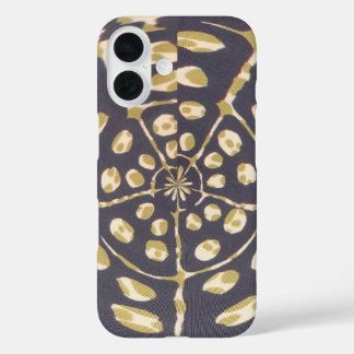 Olive Green Polka Dot Radial Pattern Art Print iPhone 16 Case