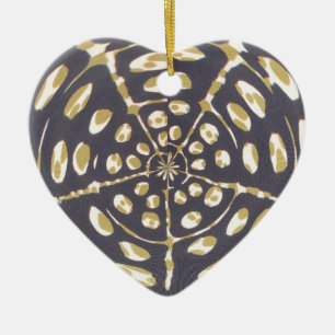 Olive Green Polka Dot Radial Pattern Art Print Cer Ceramic Tree Decoration