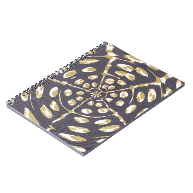 Olive Green Polka Dot Radial Pattern Art Print Notebook (Left Side)