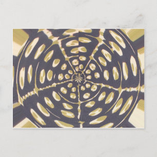 Olive Green Polka Dot Radial Pattern Art Print Postcard