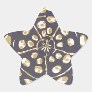 Olive Green Polka Dot Radial Pattern Art Print Star Sticker