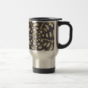 Olive Green Polka Dot Radial Pattern Art Print Travel Mug