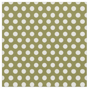 Olive Green Polka Dots Fabric