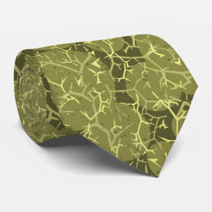 Olive Green Prickly Cactus Pattern Tie