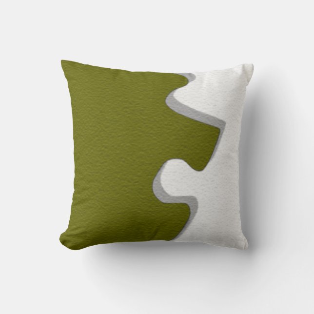 Olive Green Puzzle Piece Pillows (Front)