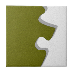 Olive Green Puzzle Piece Tile