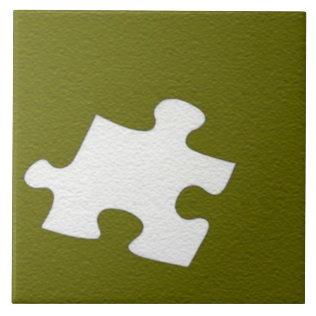 Olive Green Puzzle Piece Tile (Front)