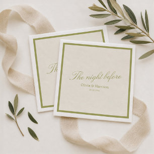 Olive Green Rehearsal Dinner Napkins