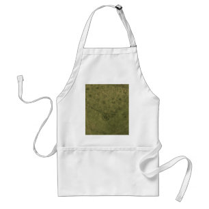 Olive Green Retro Flowers and Butterflies Abstract Standard Apron