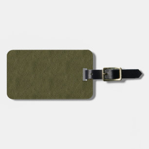 Olive Green Retro Grunge Leather Texture Luggage Tag