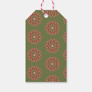 Olive green rosemaling  gift tags