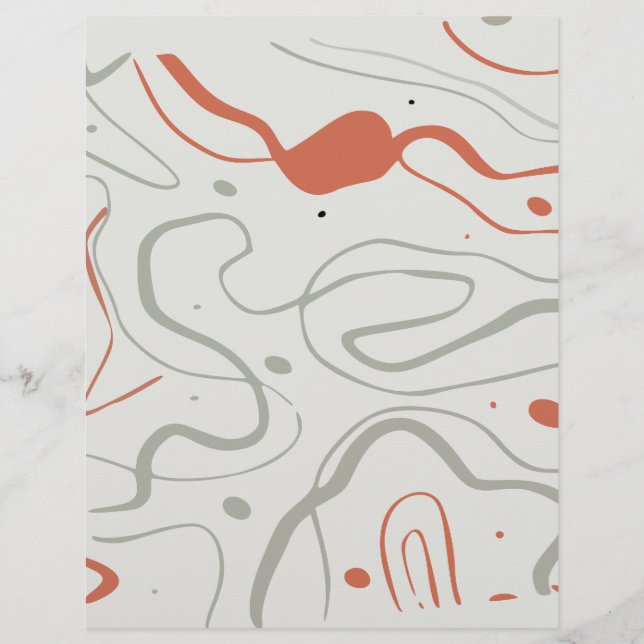 Olive green & Rust Abstract Paper: (Front)