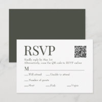 Olive Green Scan Qr Code Meal Choice Wedding