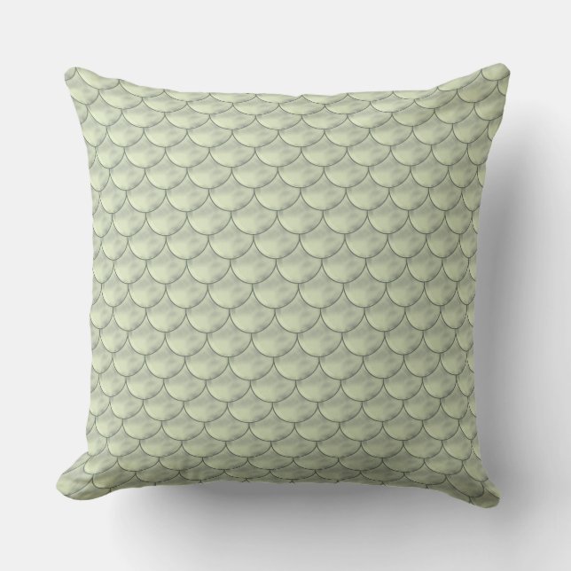 Olive Green Seamless Circle Pattern Cushion (Front)