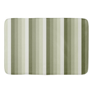 Olive green shadow stripes bath mat