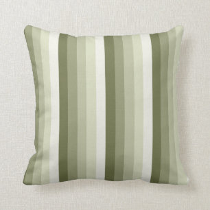 Olive green shadow stripes cushion