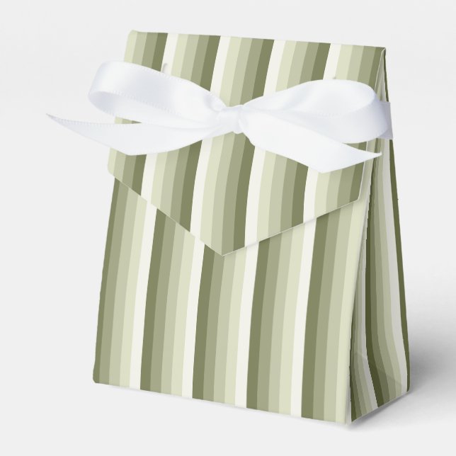 Olive green shadow stripes favour box (Front Side)