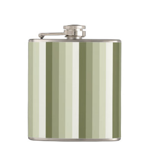 Olive green shadow stripes hip flask