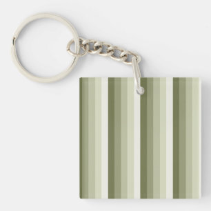 Olive green shadow stripes key ring