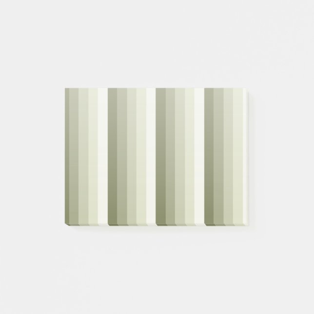 Olive green shadow stripes post-it notes (Front)